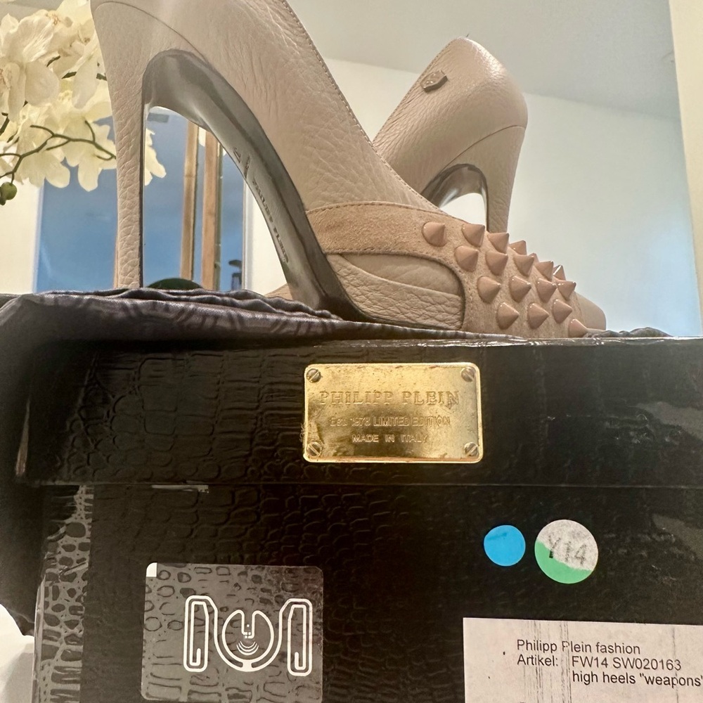 Philipp Plein Beige Studded Heels - Picture 7 of 7